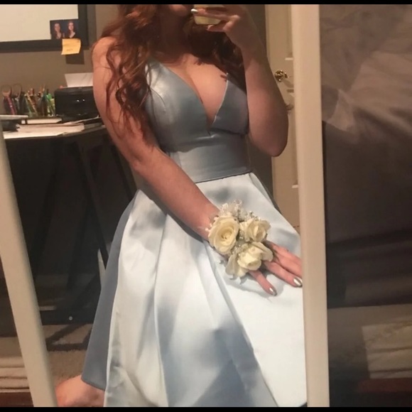 ✨SOLD✨ Blue Sherri Hill homecoming dress 52197 - Picture 2 of 8